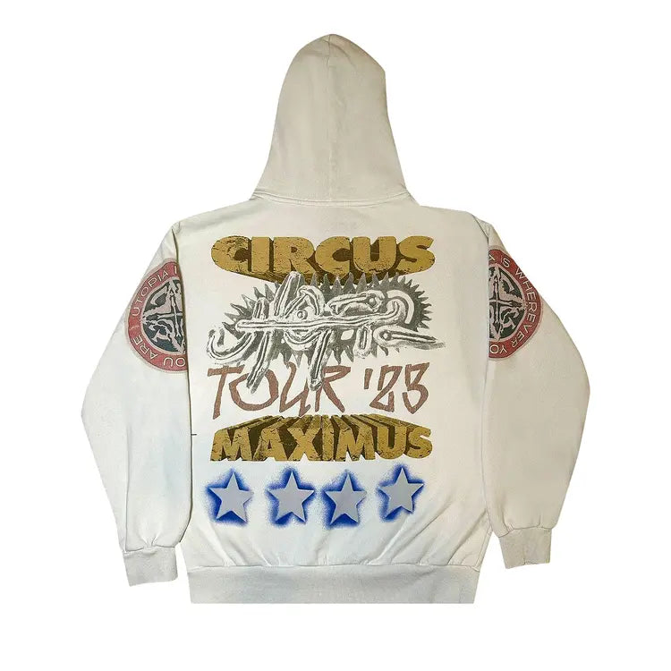 Travis Scott Utopia Circus Maximus 2023 Tour Hoodie White