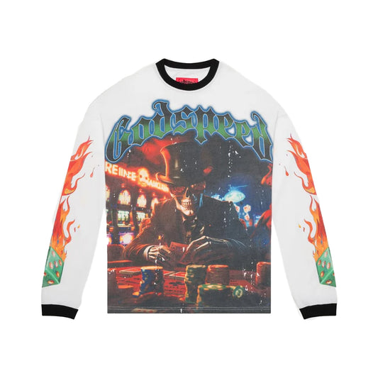 Godspeed Life's a Gamble L/S Thermal Tee White